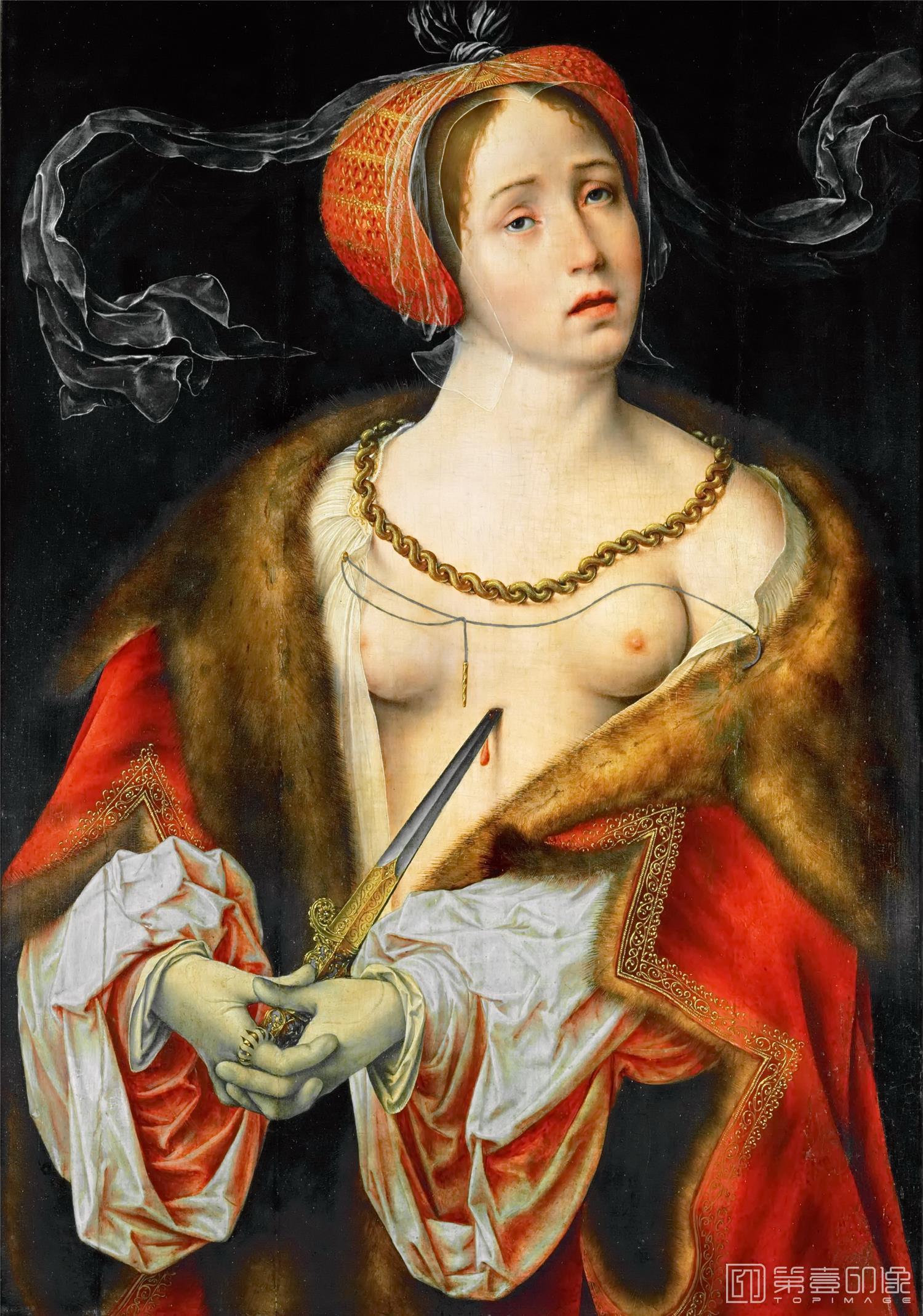 油画-奥地利维也纳艺术史博物馆-Joos van Cleve Lucretia-471